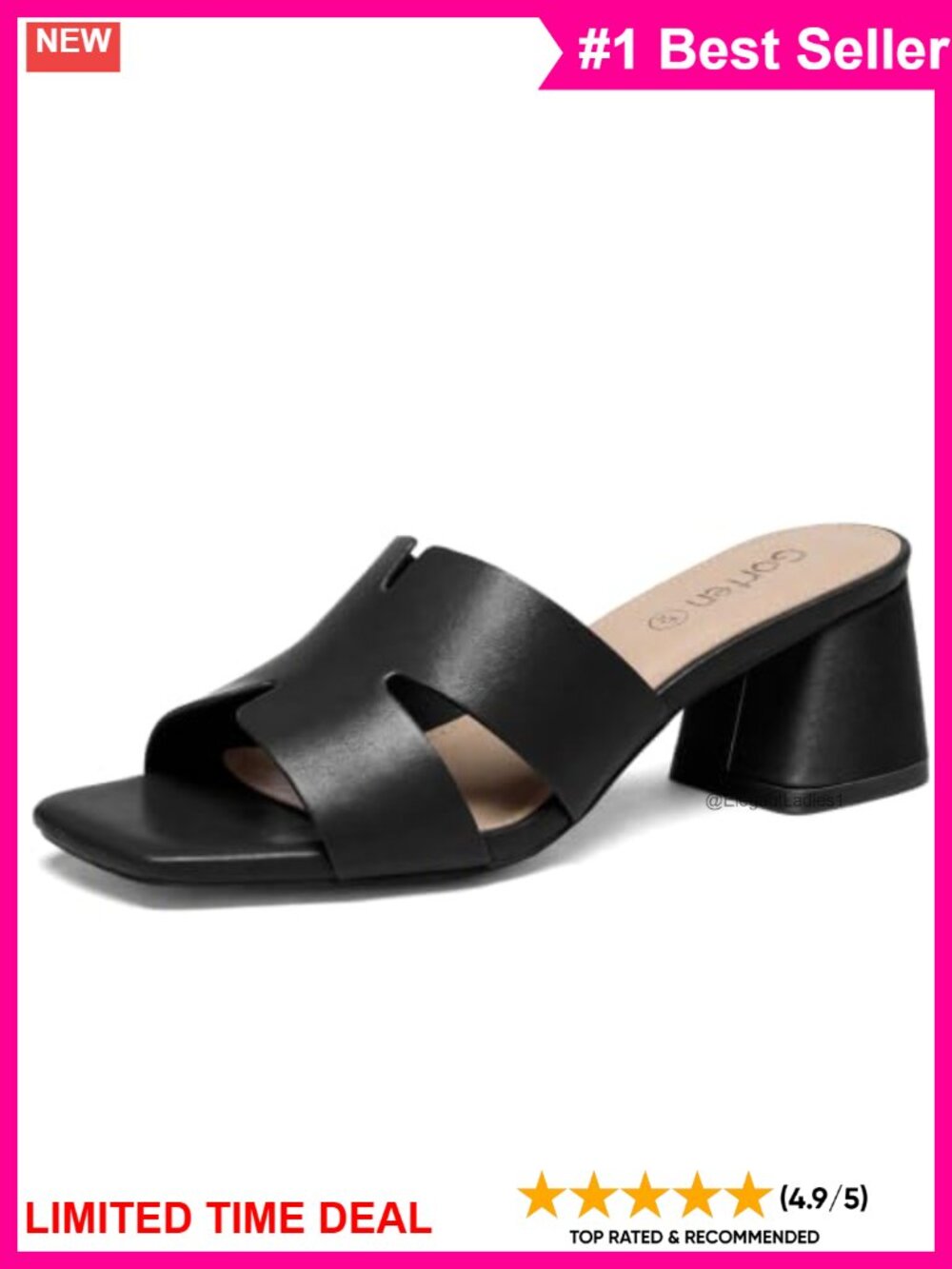 Square Open Toe Low Block Chunky Heel Slip On Sandals Casual Daily Wear